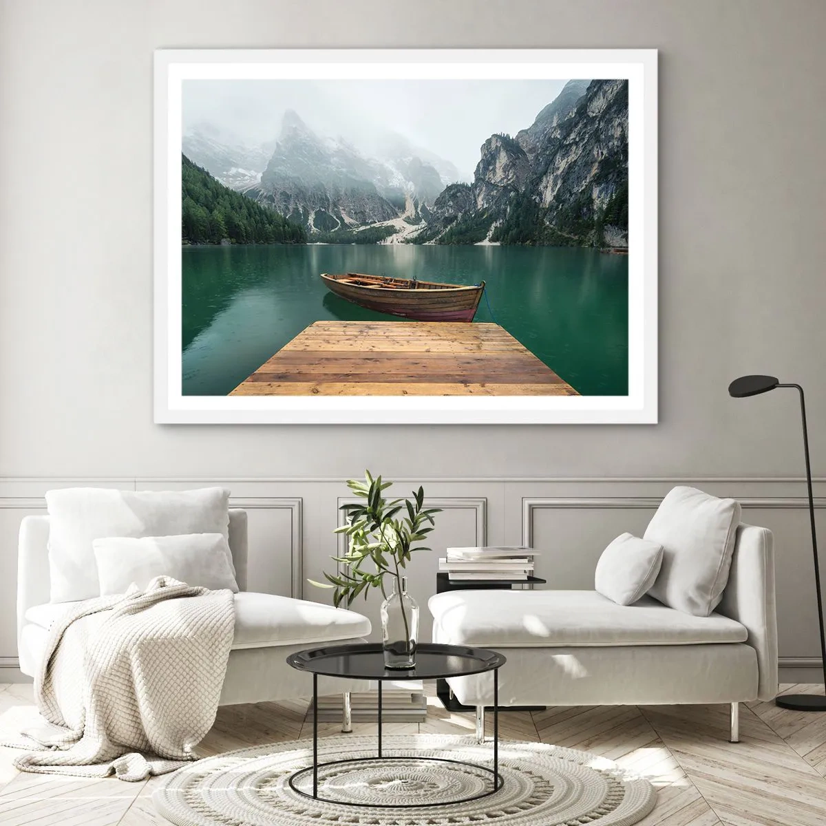 Plakat i hvid ramme - "Og stolte pander" - 50x40 cm