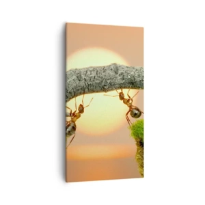 Lærredstryk - Billede på lærred - Glædeligt, fælles arbejde - 55x100 cm