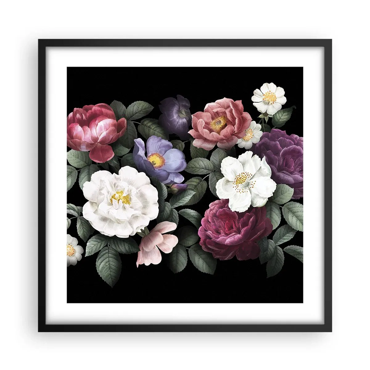 Plakat i sort ramme - Fra en engelsk have - 50x50 cm