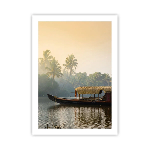 Plakat - Hus ved floden - 50x70 cm