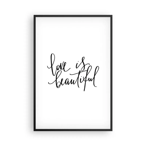 Plakat i sort ramme - Læs og gentag - 61x91 cm