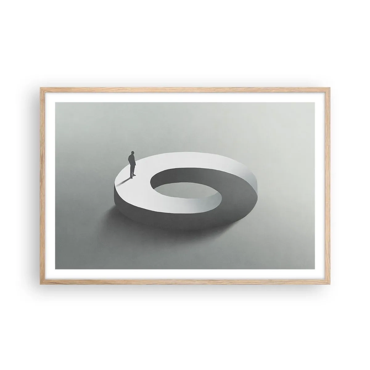 Plakat i ramme af lyst egetræ - Og vær klog - 91x61 cm