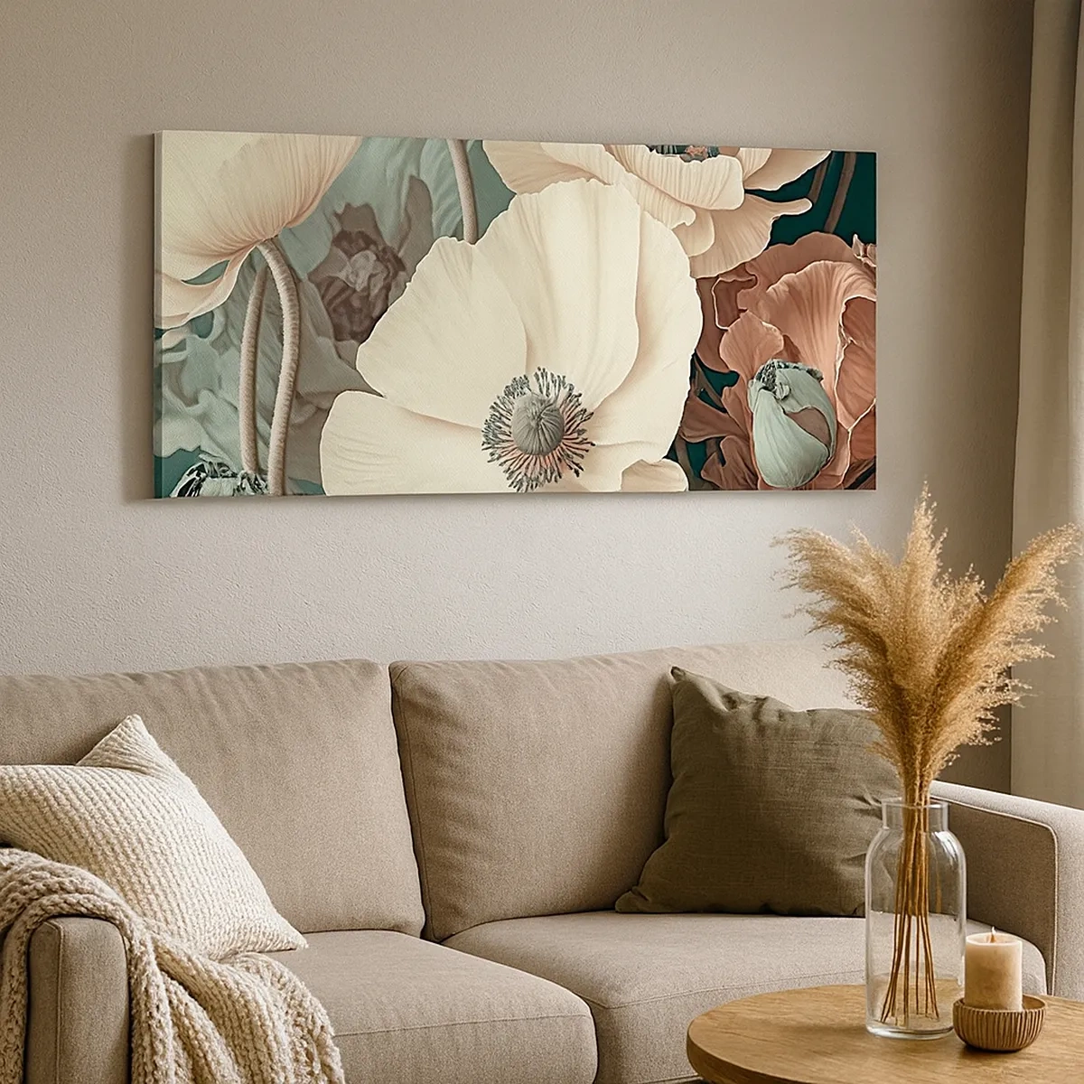 Lærredstryk - Billede på lærred - Valmuernes hvisken - 30x30 cm