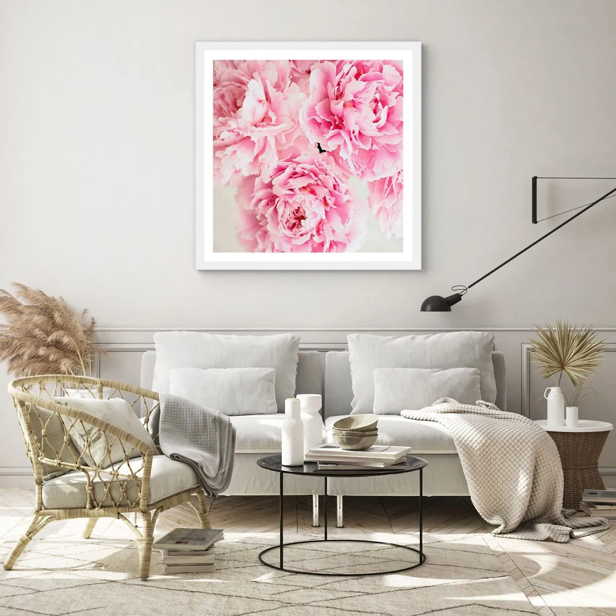 Plakat i hvid ramme - I lyserød glamour - 40x40 cm