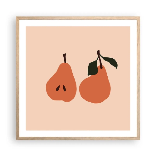 Plakat i ramme af lyst egetræ - Sødmen selv - 60x60 cm