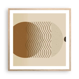 Plakat i ramme af lyst egetræ - Om geometriske figurers oprindelse - 60x60 cm