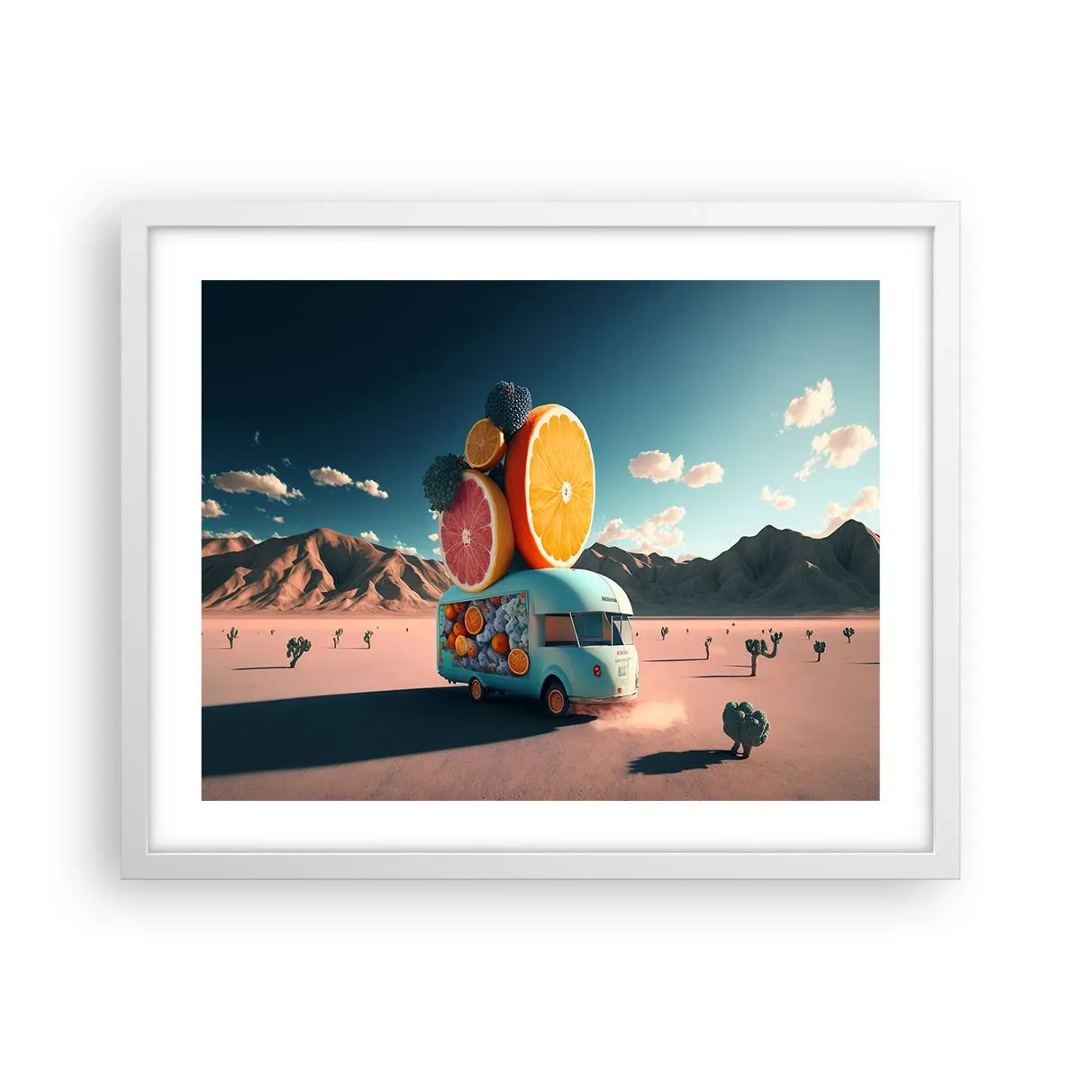 Plakat i hvid ramme - En smag af ferie - 50x40 cm