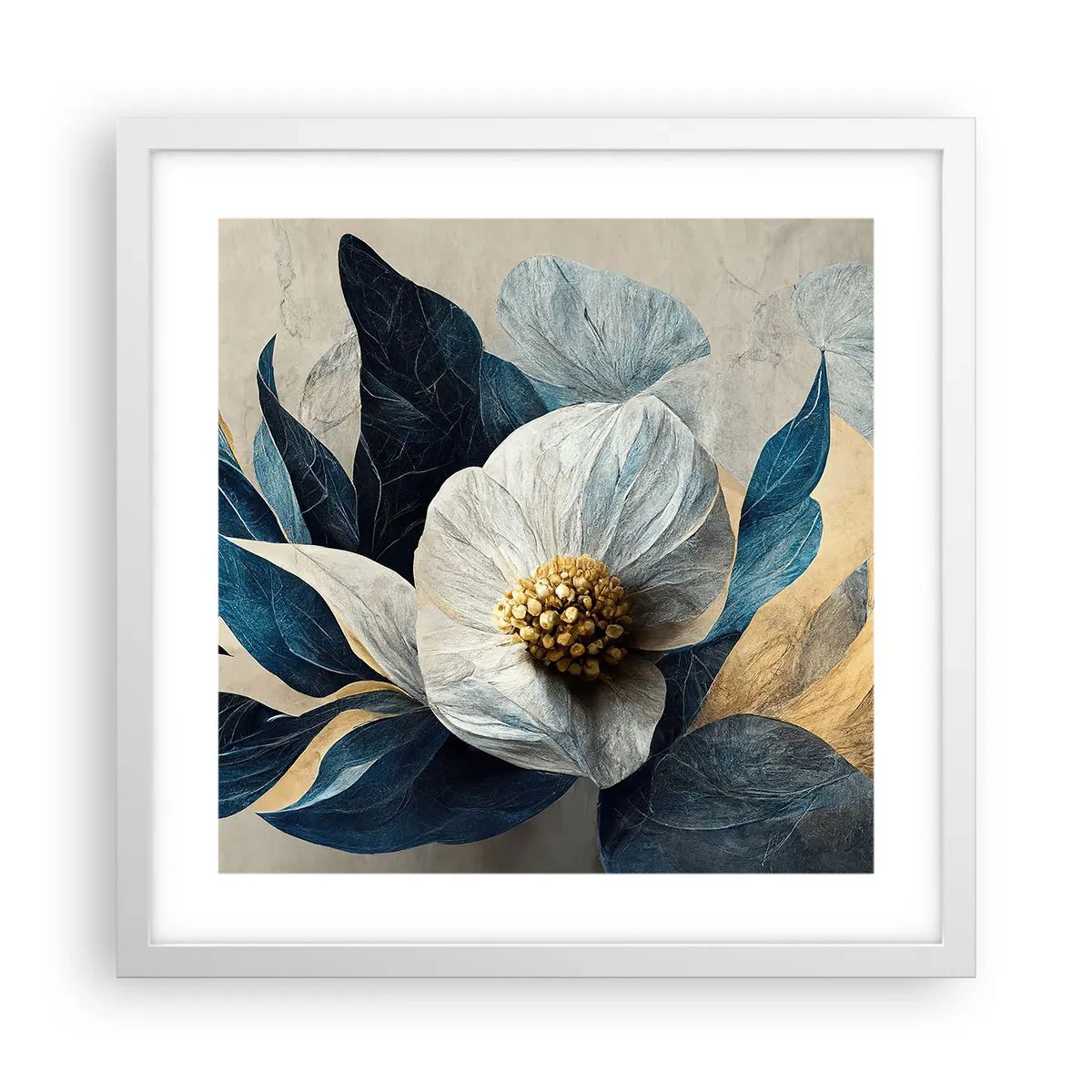 Plakat i hvid ramme - Har et hjerte af guld - 40x40 cm