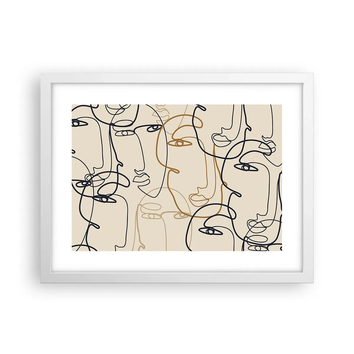 Plakat i hvid ramme - Portræt ganget med hinanden - 40x30 cm