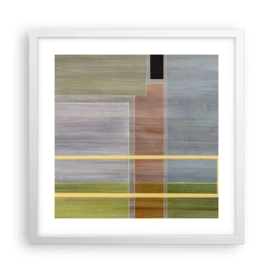 Plakat i hvid ramme - Lige og rolig - 40x40 cm