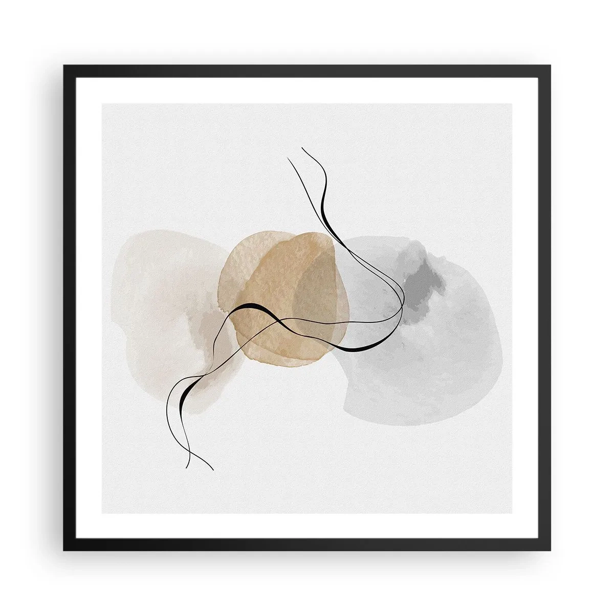 Plakat i sort ramme - Perler i luften - 60x60 cm