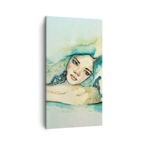 Lærredstryk - Billede på lærred - Am I blue? - 45x80 cm