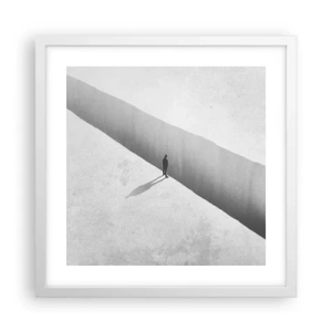 Plakat i hvid ramme - Lys destination - 40x40 cm