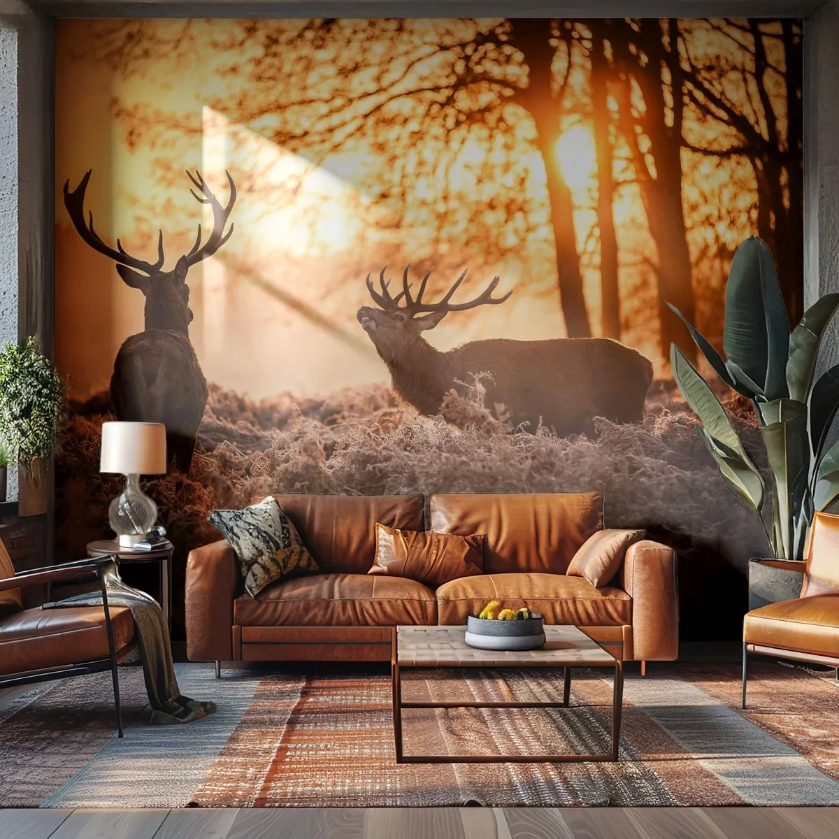 Fototapet Standard Eco - En jægerdrøm - Landskab, Hjort, Jagt - 200x140 cm