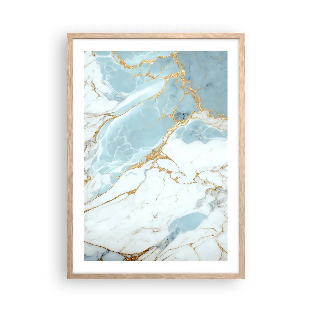 Plakat i ramme af lyst egetræ - Rigdom af sten - 50x70 cm