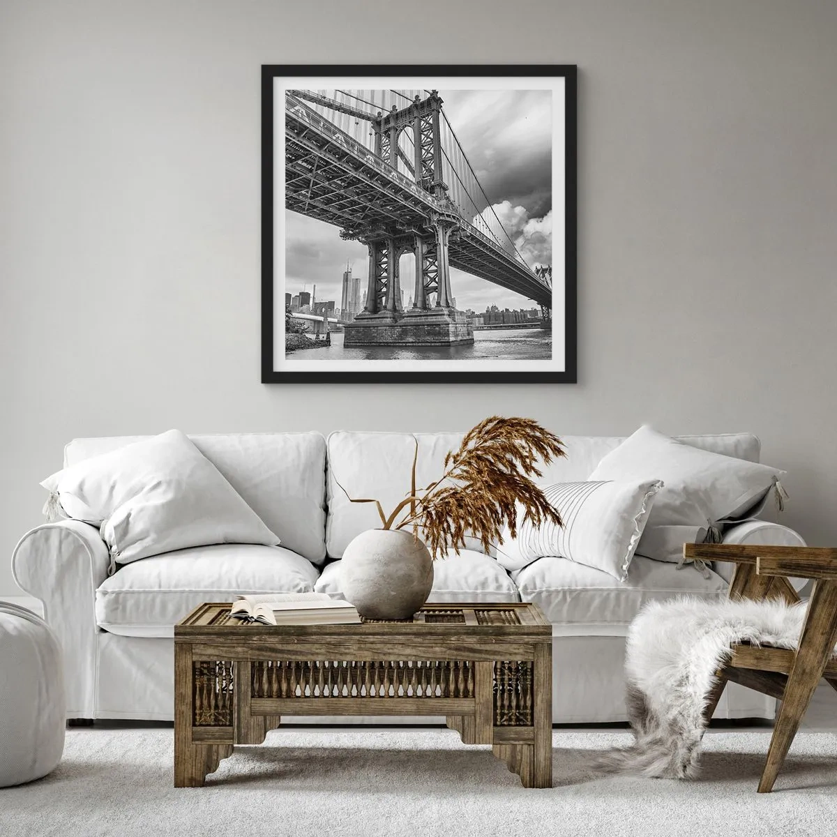 Plakat i sort ramme - Til byens hjerte - 40x40 cm