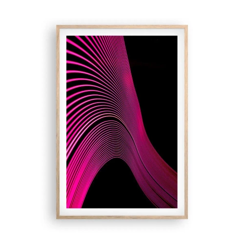 Plakat i ramme af lyst egetræ - En allé af lys - 61x91 cm