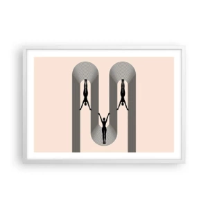 Plakat i hvid ramme - På hovedet nedad - 70x50 cm