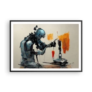 Plakat i sort ramme - Kommer i morgen... - 100x70 cm