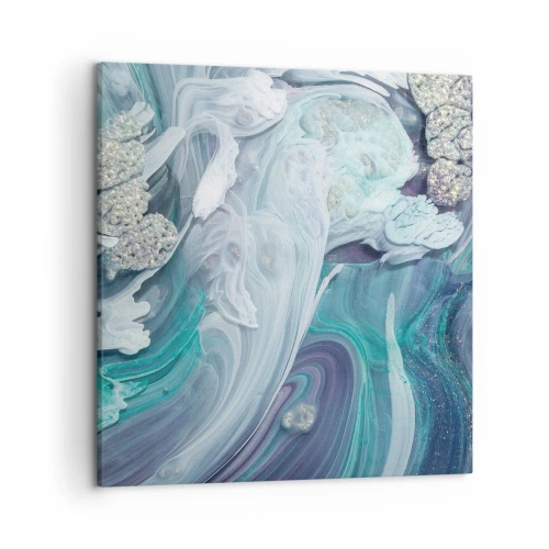 Lærredstryk - Billede på lærred - Strømme af blå - 50x50 cm