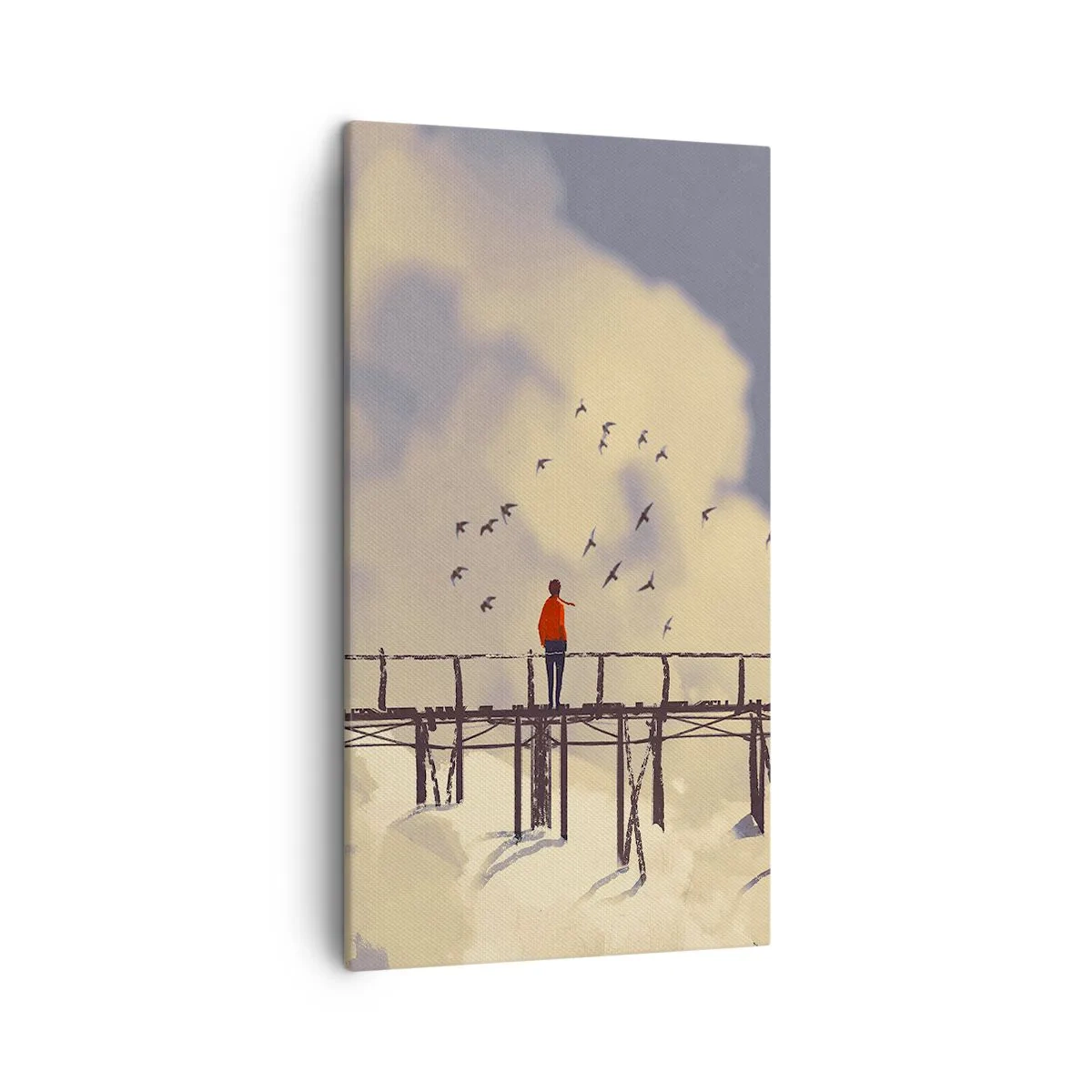 Lærredstryk - Billede på lærred - Blå længsel - 45x80 cm