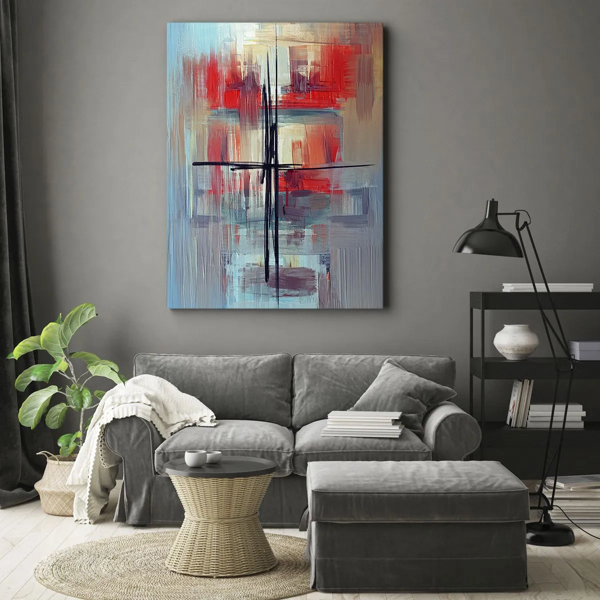 Lærredstryk - Billede på lærred - Landskab i en ukendt dimension - 50x70 cm