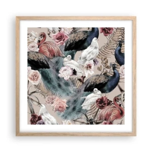 Plakat i ramme af lyst egetræ - I paladsets have - 50x50 cm