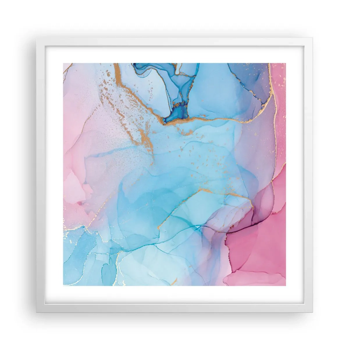 Plakat i hvid ramme - Møde og gennemtrængning - 50x50 cm
