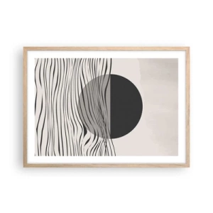 Plakat i ramme af lyst egetræ - Halvkomposition - 70x50 cm