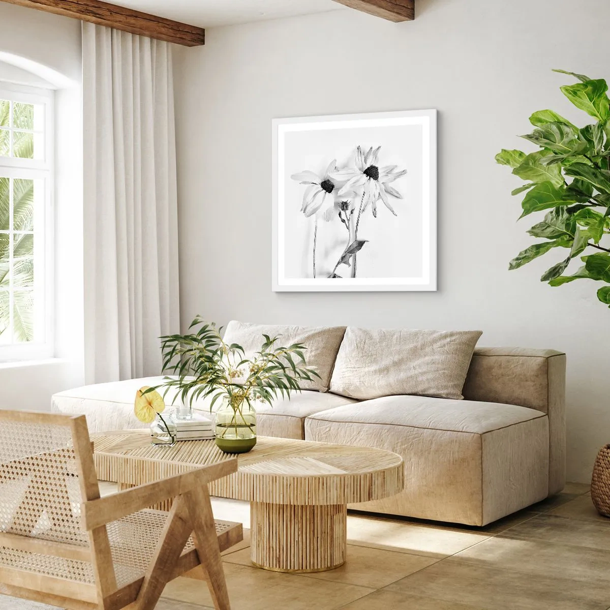 Plakat i hvid ramme - Ingen ønsker at være alene - 40x40 cm