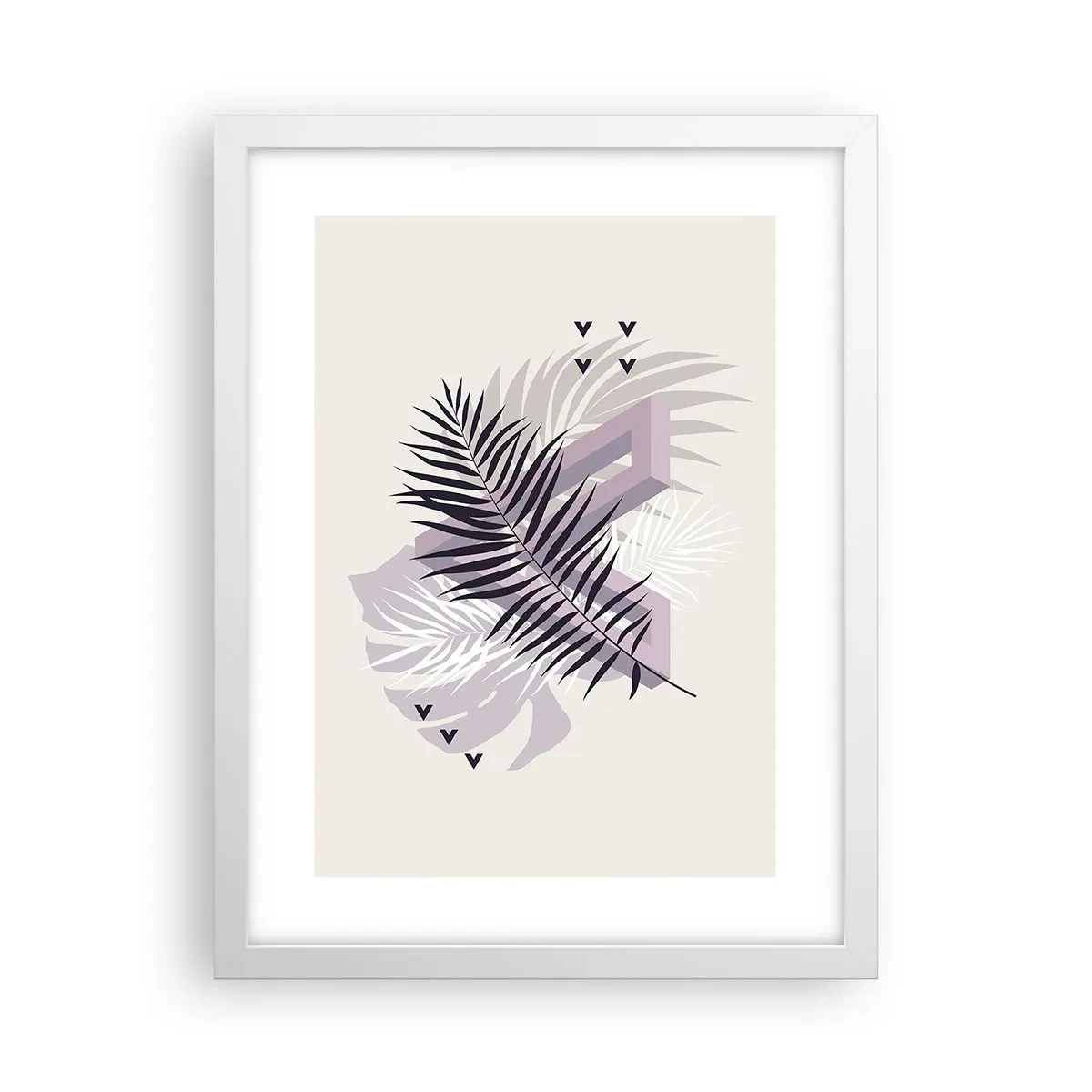 Plakat i hvid ramme - Skygge af en skygge - 30x40 cm