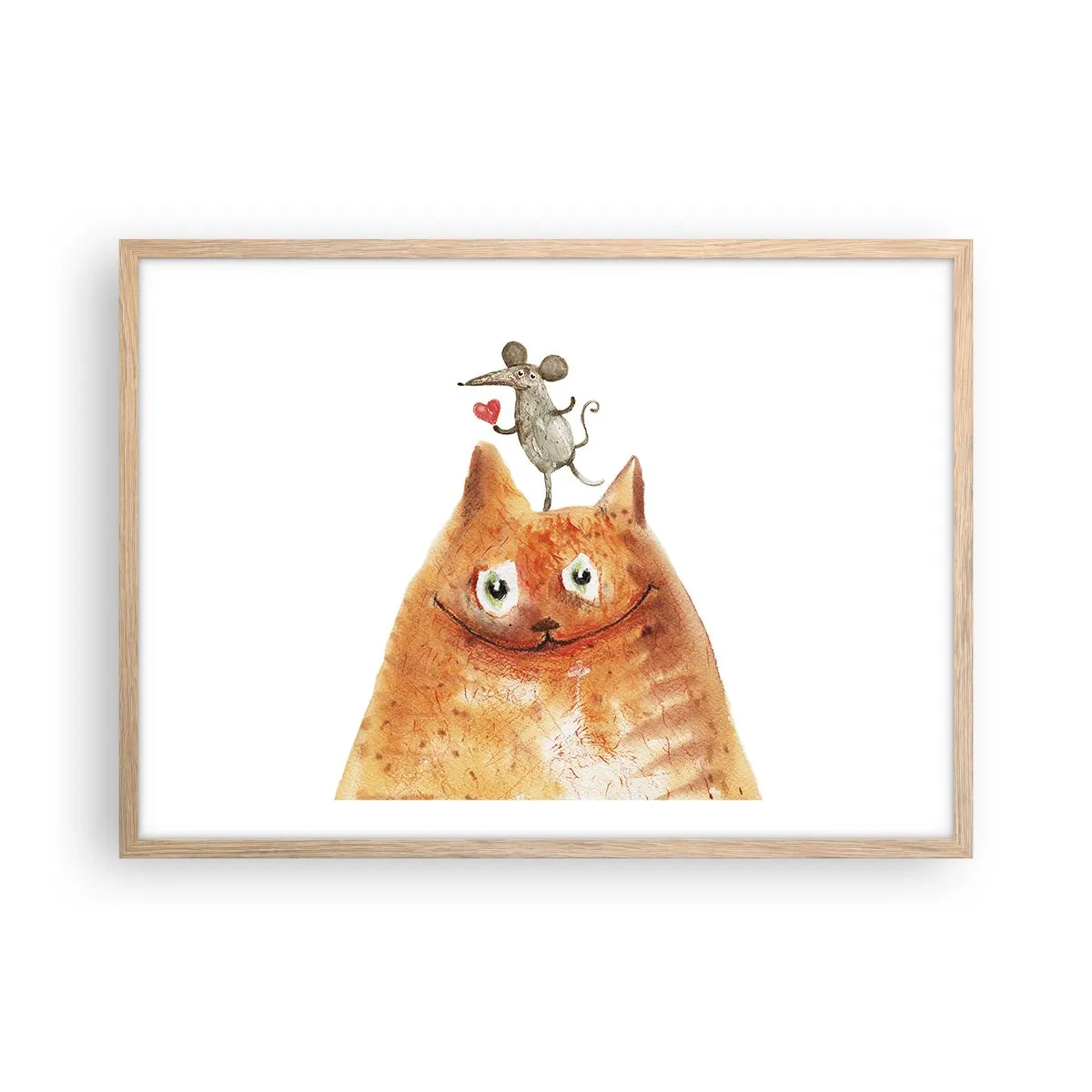 Plakat i ramme af lyst egetræ - Kærlighedens paradokser - 70x50 cm