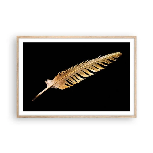 Plakat i ramme af lyst egetræ - Det er ikke nogen ringe præstation, at den... - 91x61 cm