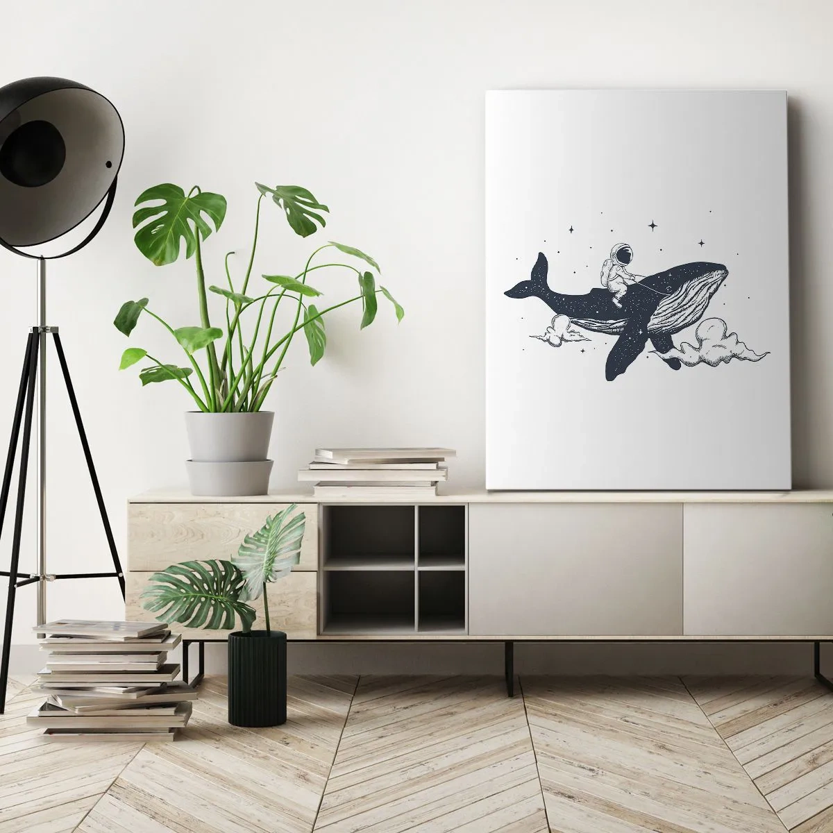 Lærredstryk - Billede på lærred - Et kosmisk eventyr - 45x80 cm