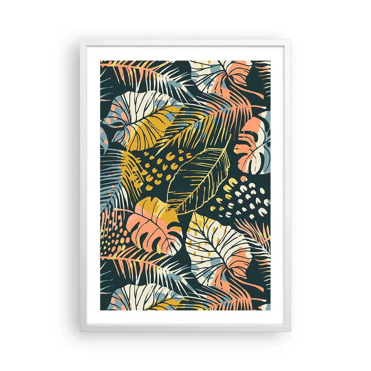 Plakat i hvid ramme - Løvrig fantasi - 50x70 cm