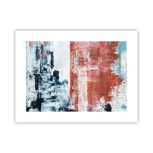 Plakat - Abstrakt halvt og halvt - 40x30 cm