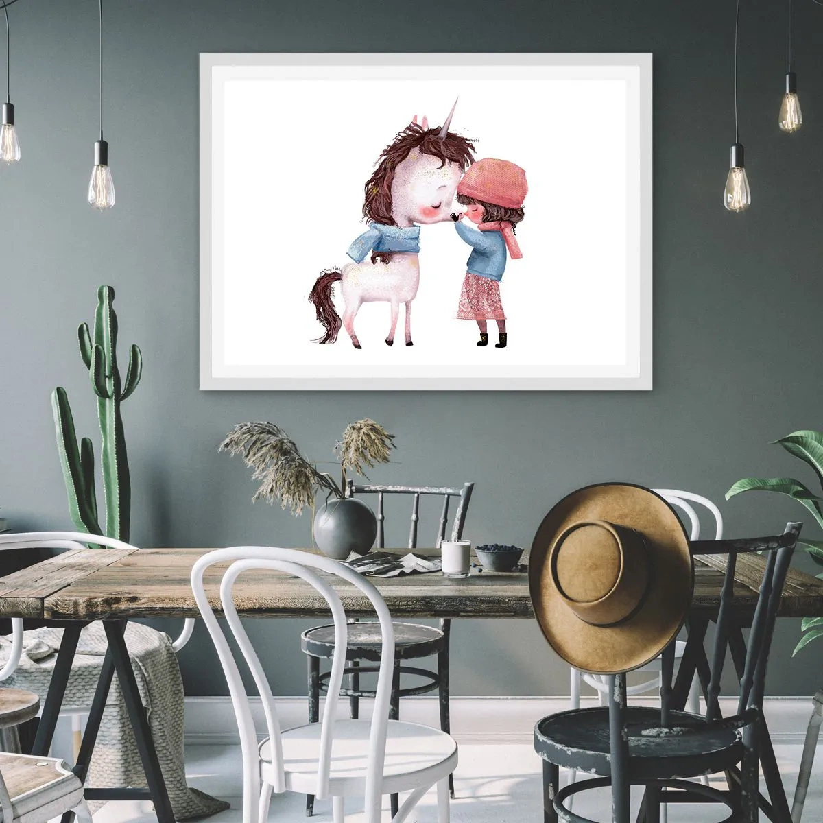 Plakat i hvid ramme - En vinterhistorie - 100x70 cm