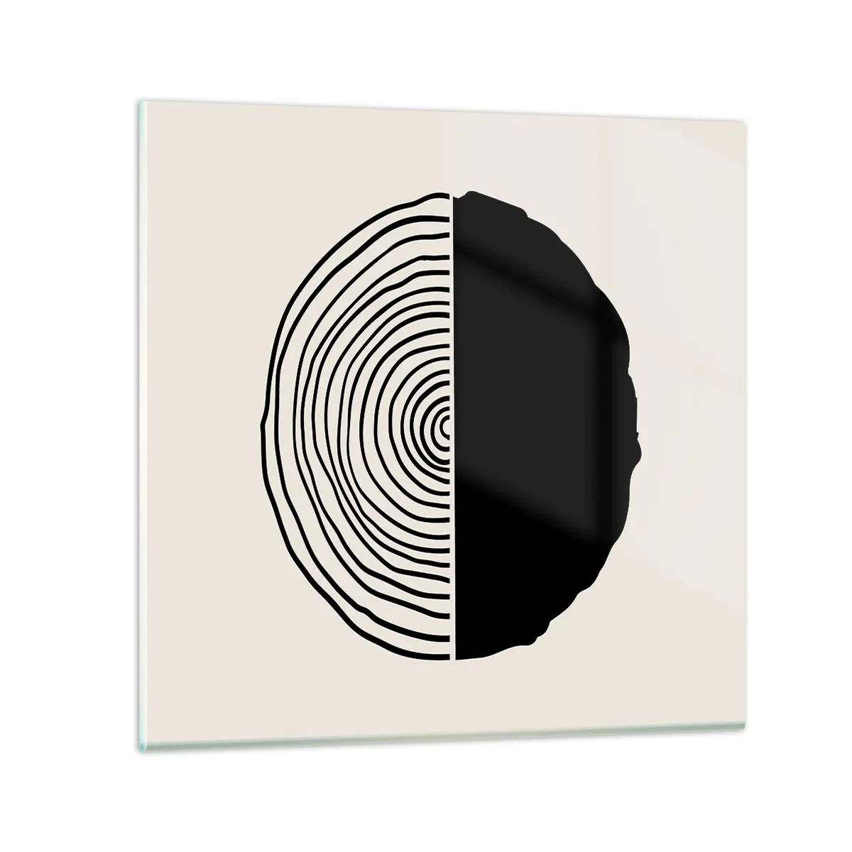 Billede på glas - Halvt og halvt - 60x60 cm