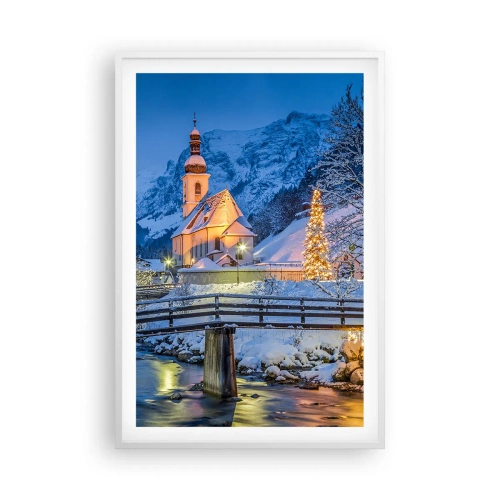 Plakat i hvid ramme - Julens ånd - 61x91 cm