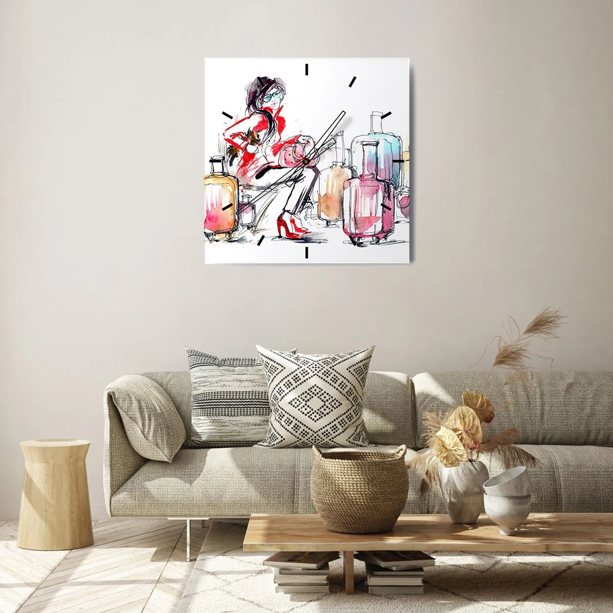 Vægur, Uret - Lad os sætte os ned, inden vi rejser - 40x40 cm