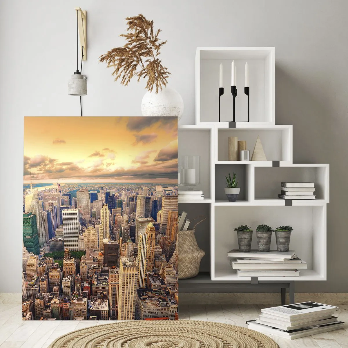 Billede på glas - En forgyldt metropol - 50x70 cm