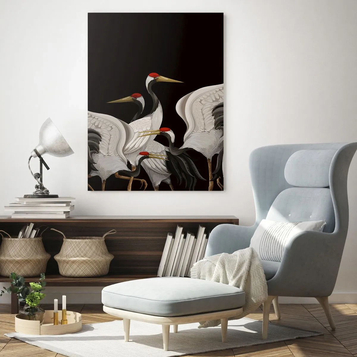 Billede på glas - Fugle anliggender - 80x120 cm