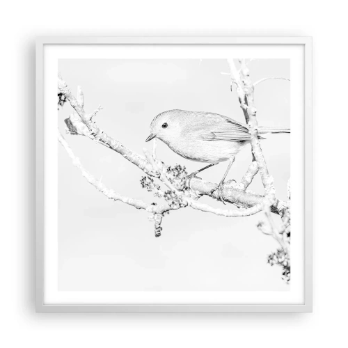 Plakat i hvid ramme - Vintermorgen - 60x60 cm