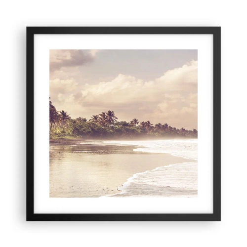 Plakat i sort ramme - Kærtegner bølgerne - 40x40 cm