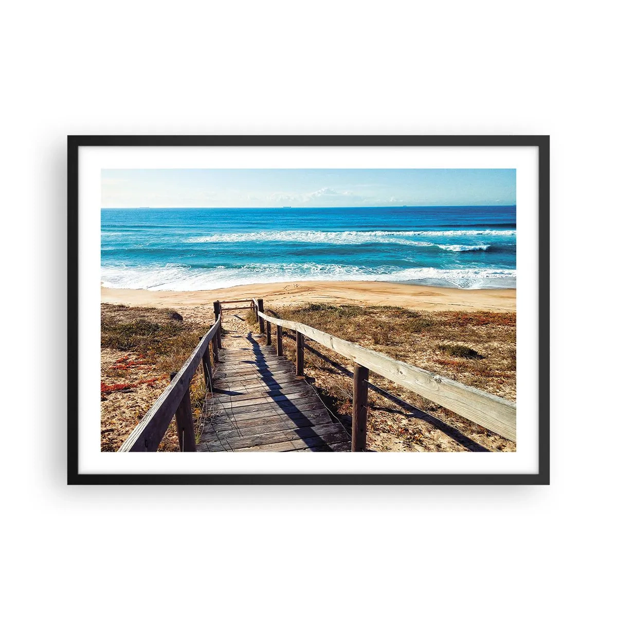 Plakat i sort ramme - Løb! - 70x50 cm