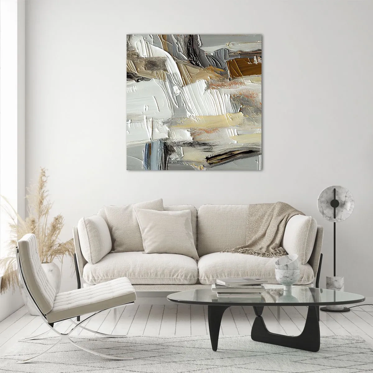 Billede på glas - Farverige lagdelinger - 70x70 cm