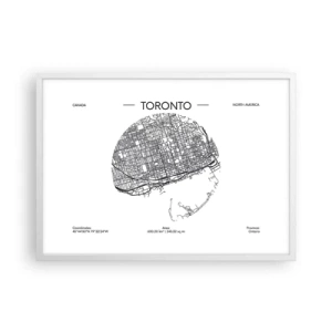 Plakat i hvid ramme - Anatomi af Toronto - 70x50 cm