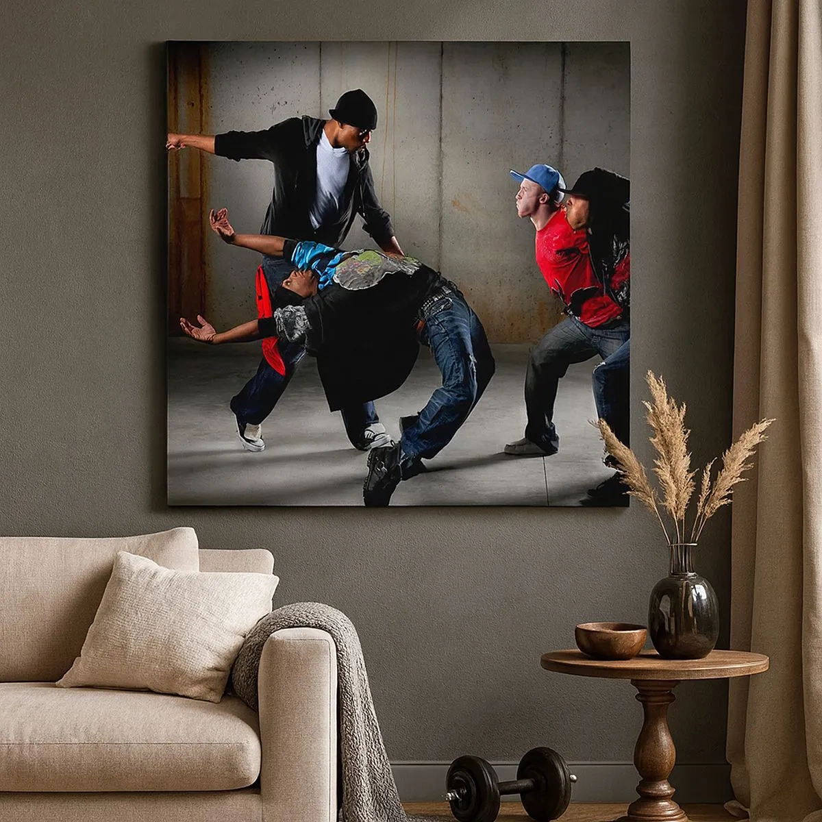 Lærredstryk - Billede på lærred - Danser med vinden på gaden - 30x30 cm