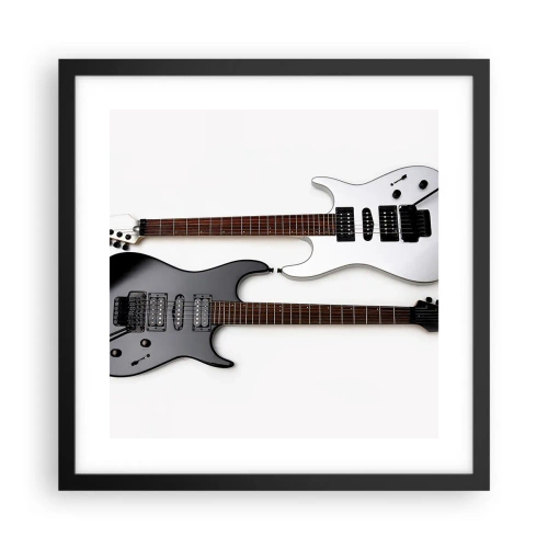 Plakat i sort ramme - Harmoni af former - 40x40 cm