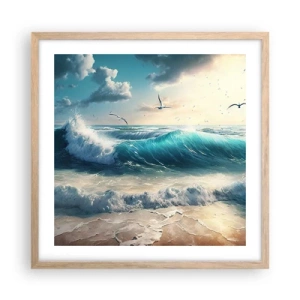 Plakat i ramme af lyst egetræ - Støj kun for dig - 50x50 cm